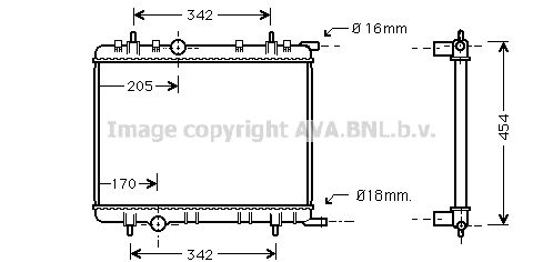 AVA QUALITY COOLING Радиатор, охлаждение двигателя PE2236